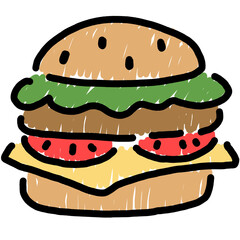 cute hamburger cartoon 