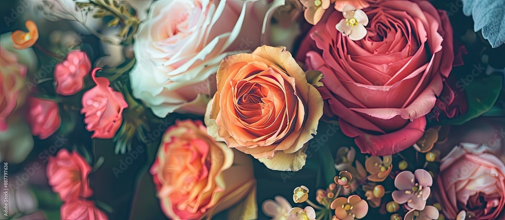 Poster floral arrangement with copy space image for messages
