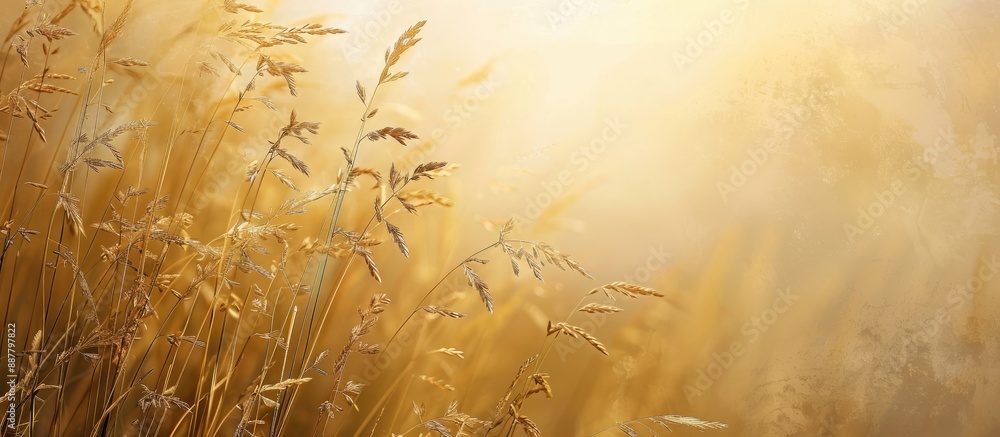 Poster Nature themed wallpaper with a dry grass background presenting ample copy space image for text against an abstract backdrop