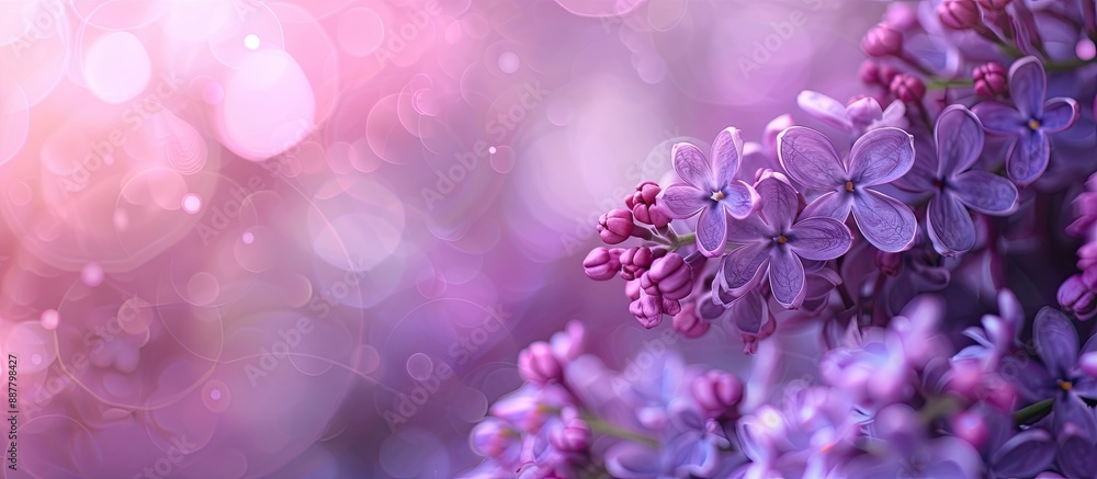 Poster background for mother s day with lilac flowers and copy space image