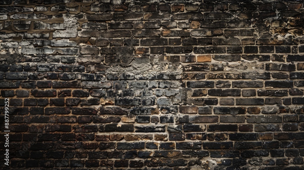 Poster vintage brick wall background with copy space