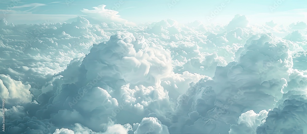 Poster Sky with clouds creating a serene atmosphere suitable as copy space image