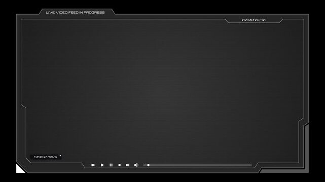 Animated HUD video screen element on a black background