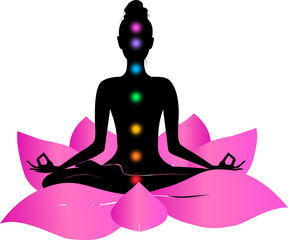 Meditation aura and chakras vector