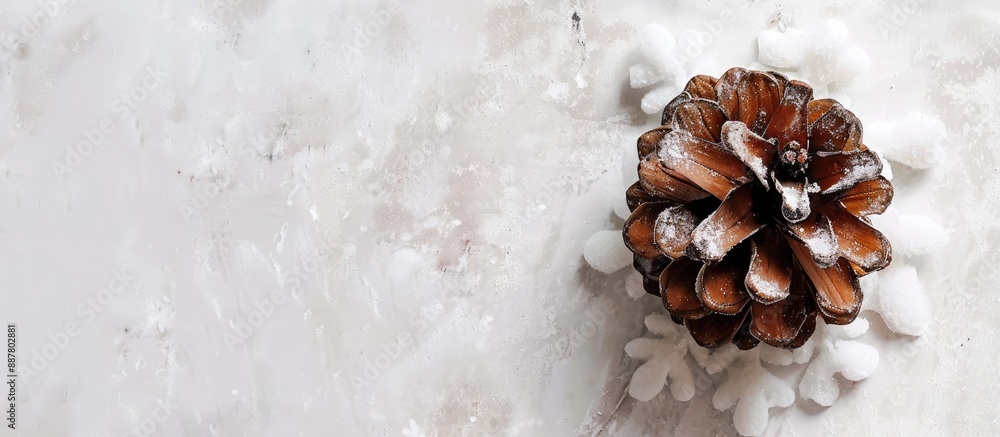 Leinwandbilder A pinecone Christmas ornament on a background suitable for adding text or graphics creating an attractive copy space image