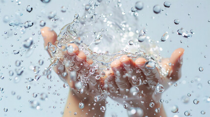Fototapeta premium Wash your hands with clean water