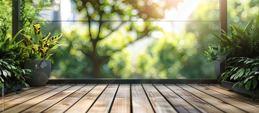 Aufkleber Blur nature background with balcony and terrace ideal for adding text or a copy space image