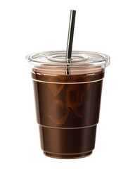 PNG 3D iced americano coffee, element illustration, transparent background