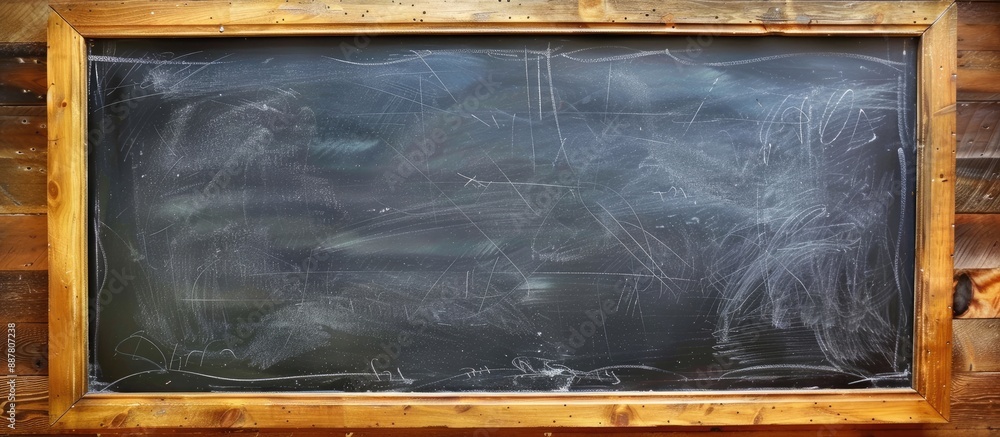 Poster chalkboard mounted in a wooden frame with copy space image