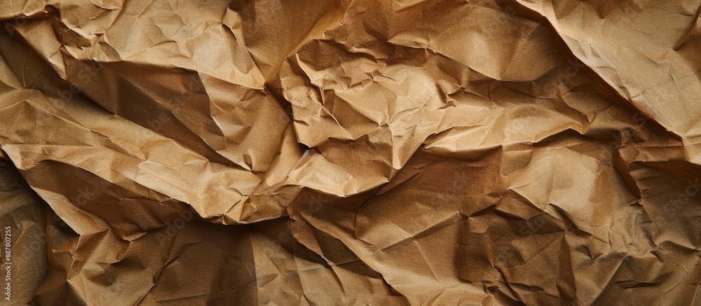 Poster texture of recycled brown paper with abstract creases and folds ideal as a background for a copy spa
