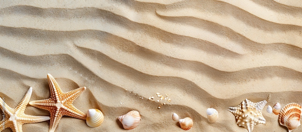 Poster nautical themed beach sand background with wave like patterns ideal for marine concepts featuring a 