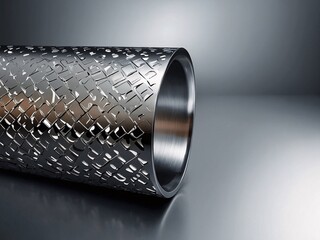 Vector illustration featuring polished metal with silver gradient