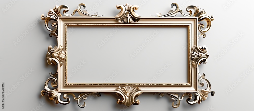 Poster A retro frame on a white backdrop with a clipping path for a copy space image
