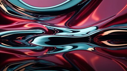 Futuristic Liquid Metal Abstracts with Sleek Flow and Reflective Detailed Surfaces Background