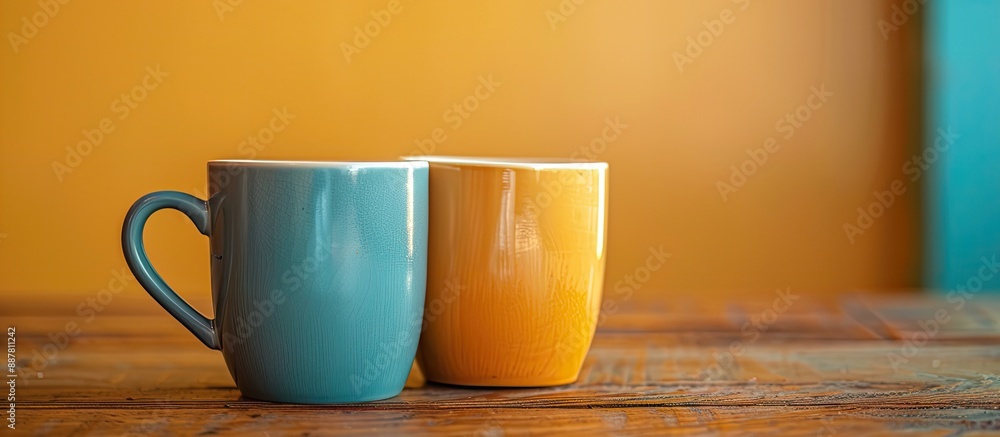 Poster Two cups displayed with copy space image