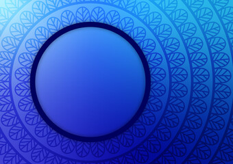 Mandala blue leave circle cool geometric background