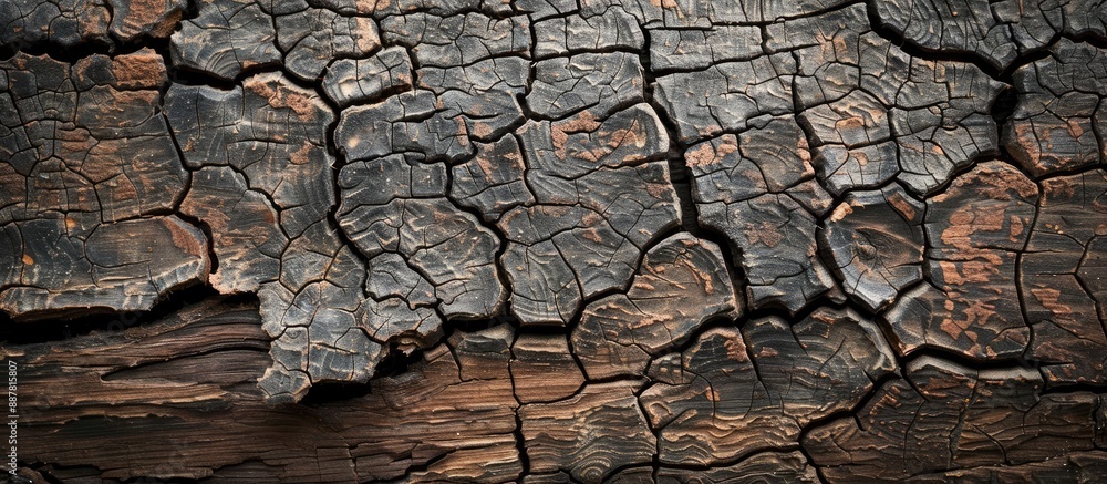 Poster cracked wood surface provides a textured background with ample copy space image