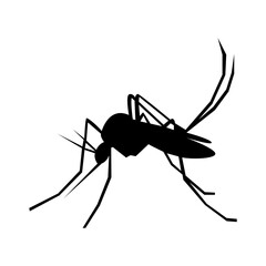 Vector illustration of mosquito silhouette on transparent background