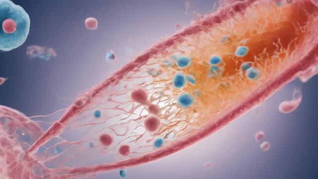 Macro view through a microscope of the process of in vitro fertilization of a female egg with a sperm cell in an IVF bowl in a laboratory. Horizontal. . Generative AI