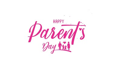 Happy parents' day text animation in pink color for events, banners, greeting cards, etc. alpha channel 4k