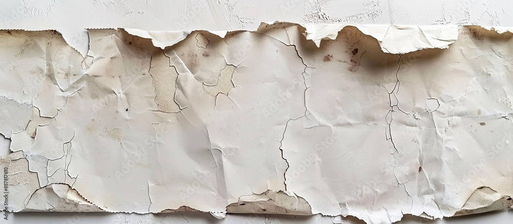 Aufkleber Vintage torn paper against a white backdrop with space for text or images. with copy space image. Place for adding text or design