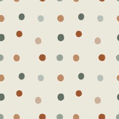 Cute nursery seamless pattern, wallpaper pattern, paper design, newborn fabric, textile, abstract hand draw cozy boho dots 