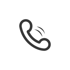 Obraz premium Minimalist Ringing Phone Icon: Gray Line Art on White