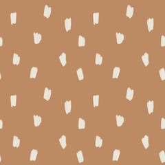 Cute nursery seamless pattern, wallpaper pattern, paper design, newborn fabric, textile, abstract hand draw dots on brown