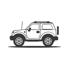 car minimalist line art icon logo symbol icon black color only