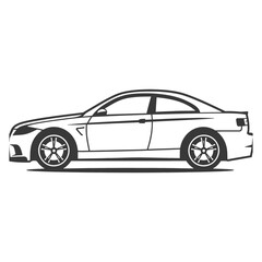 Fototapeta premium car minimalist line art icon logo symbol icon black color only