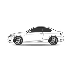 Obraz premium car minimalist line art icon logo symbol icon black color only