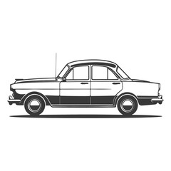 Obraz premium car minimalist line art icon logo symbol icon black color only