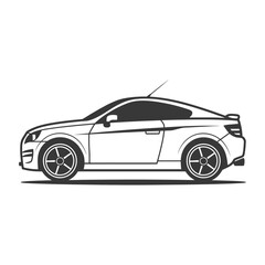 car minimalist line art icon logo symbol icon black color only