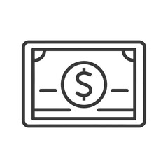 Obraz premium cash management minimalist line art icon logo symbol icon black color only