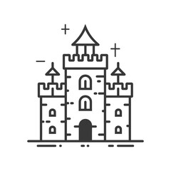 castle minimalist line art icon logo symbol icon black color only