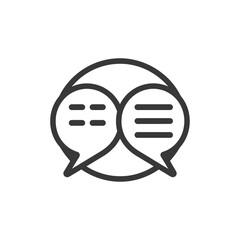 Interconnected Speech Bubbles: Minimalist Communication Icon