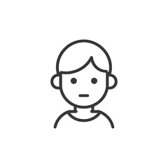 Neutral Expression Line Art Boy Avatar Icon