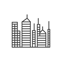 Obraz premium Minimalist Line Art City Skyline Illustration