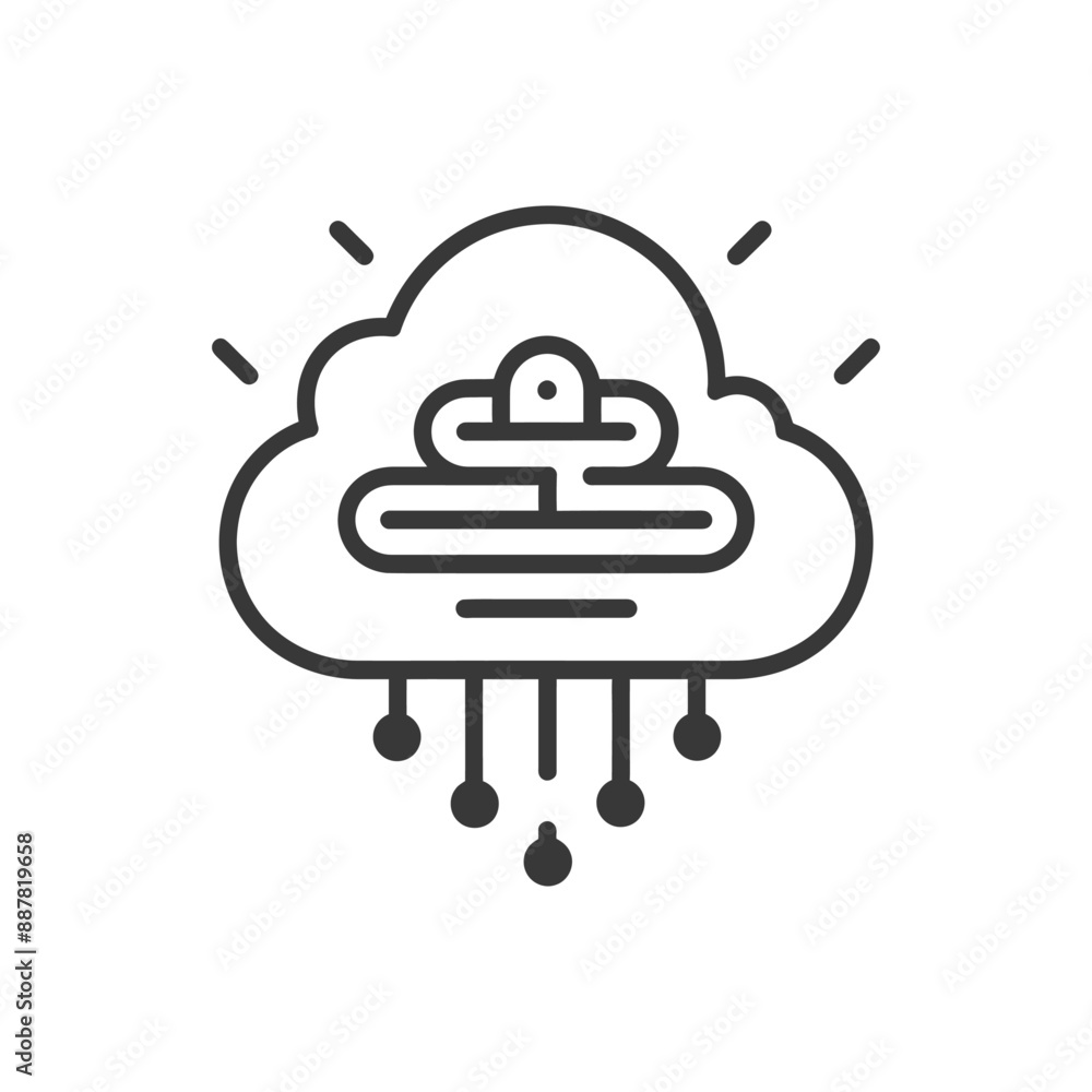 Poster cloud computing architecture: layered data storage and access icon