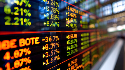 Fototapeta premium stock market quotes，The interface of a stock market website displayed on a computer screen.