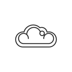 Minimalist Line Art Cloud Icon with Bubble Detail