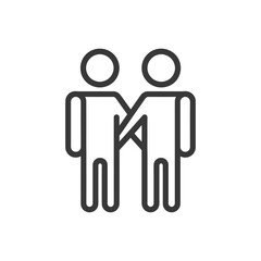 Intertwined Figures: Minimalist Line Art Collaboration Icon