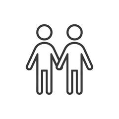 Minimalist Line Art Illustration: Two People Holding Hands