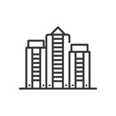 Obraz premium Minimalist Line Art Trio of Modern City Buildings