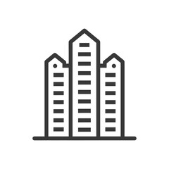 Minimalist Line Art Illustration: Three Modern Skyscrapers
