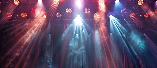 Stage lights illuminating with copy space image for text customization