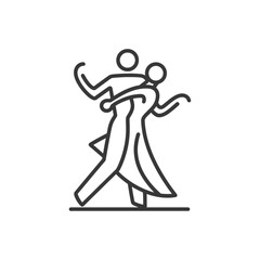 dance minimalist line art icon logo symbol icon black color only