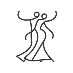 dance minimalist line art icon logo symbol icon black color only