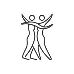 dance minimalist line art icon logo symbol icon black color only
