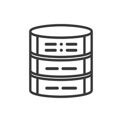 database minimalist line art icon logo symbol icon black color only